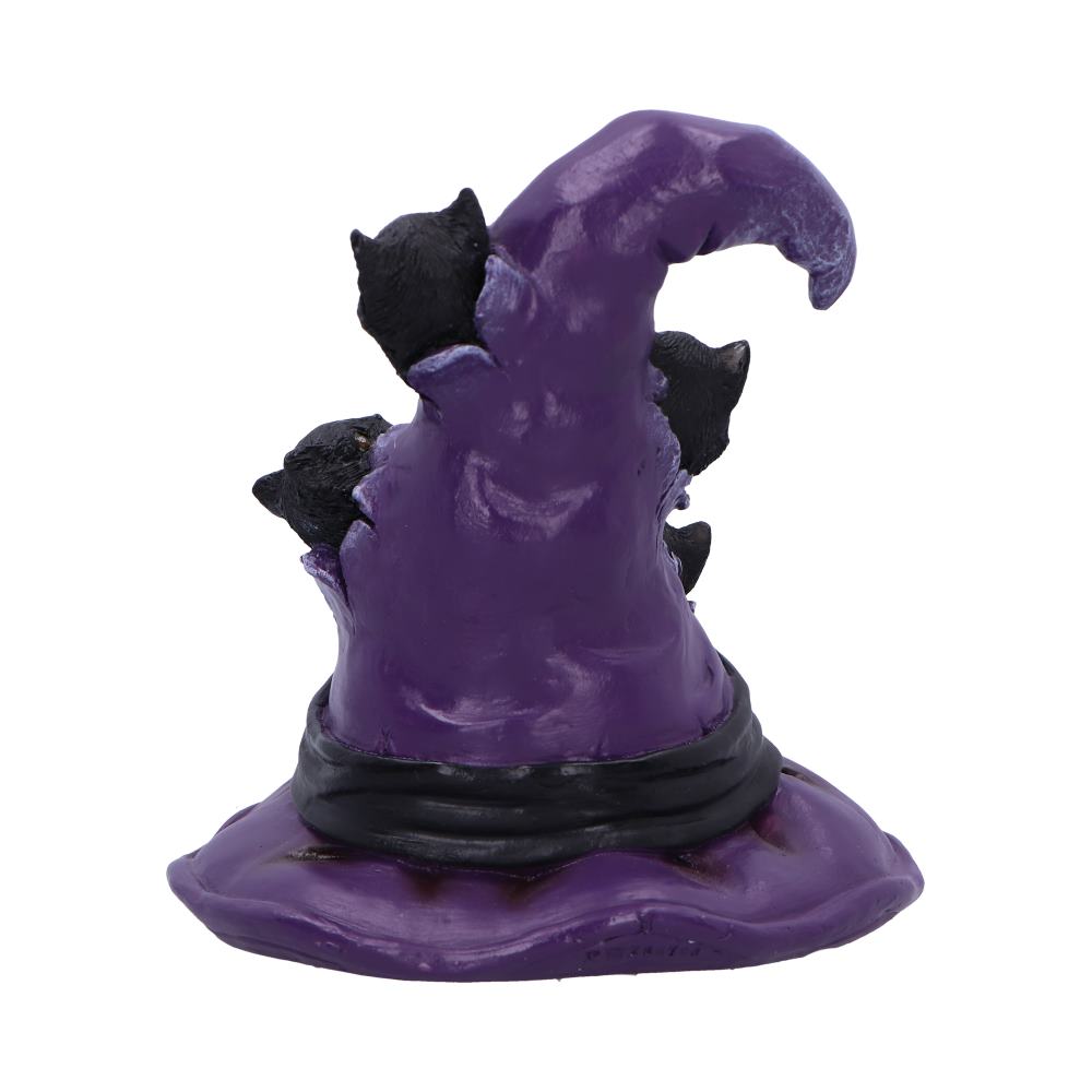 Magical Mischief Witch Hat and Black Cats Figurine 14cm