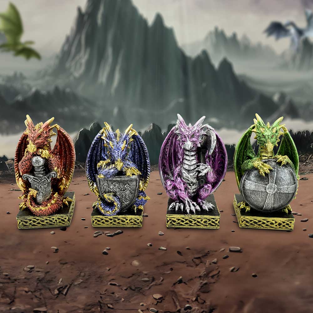 Defend the Hoard Dragon Protector Figurines (Set of 4) 10cm