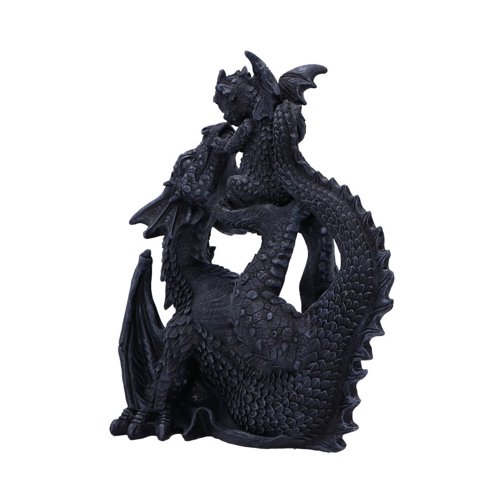 Black Drakaina and Dragonling Figurine