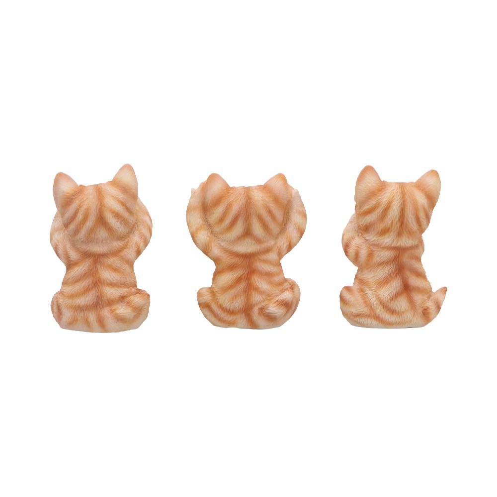Three Wise Ginger Cats Figurines (Set of 3) See No, Hear No , Speak No Cats
