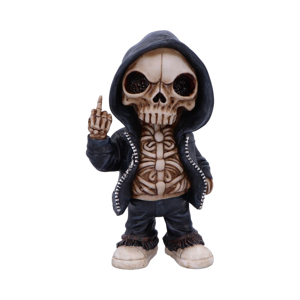 Flip the Bird A Bold and Rebellious Street Art Inspired Reaper Figurine