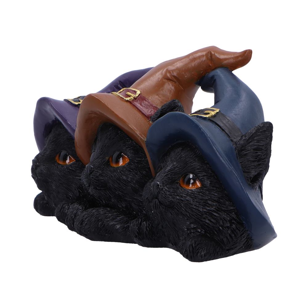 Trio of Mischief Witches Cats Figurine