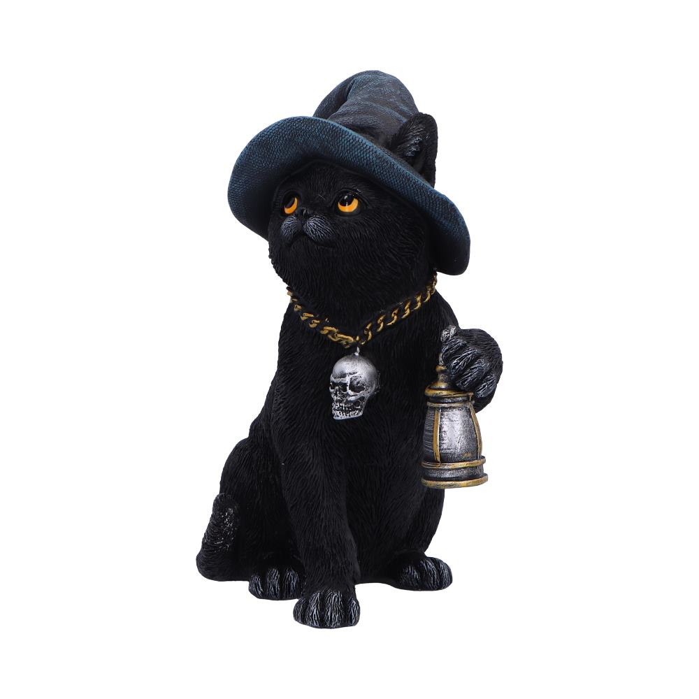 Witch Cat Lantern Figurine