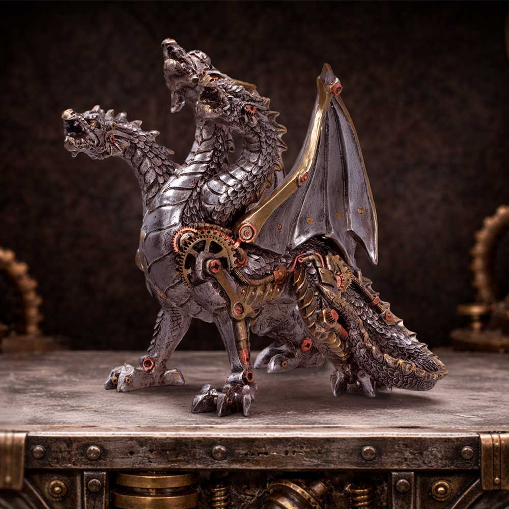 Three Headed Steampunk Dragon 23cm