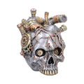 Cardiac Cranium Steampunk Silver Skull 17.5cm