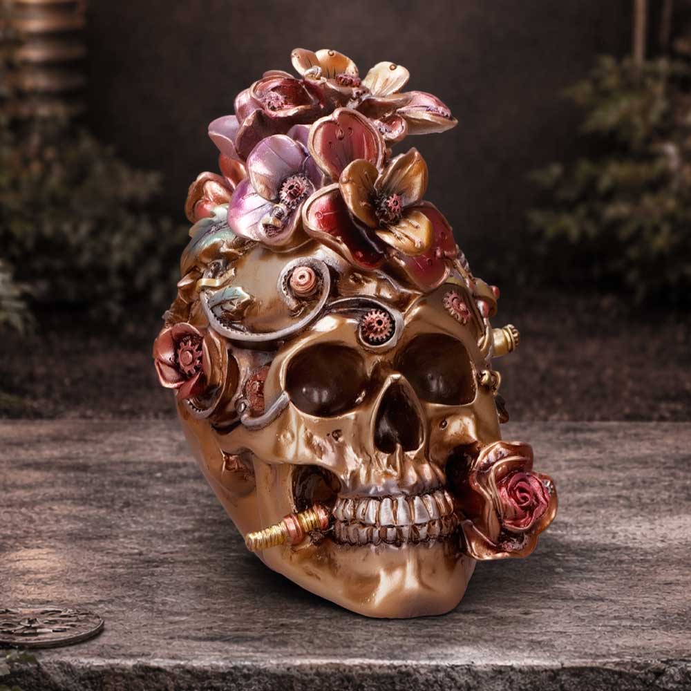 Clockwork Bloom Steampunk Skull 16cm