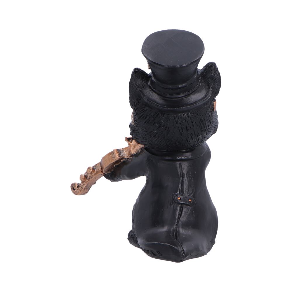 Steampunk Black Cat Playing Violin Figurine 10cm