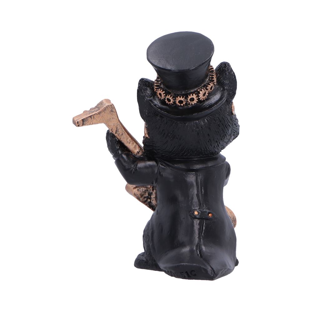 Steampunk Black Cat Playing Guitar Figurine 10cm