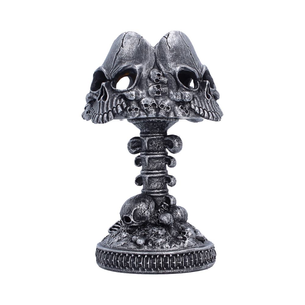 Gothic Skull Lamp Silver 22.6cm