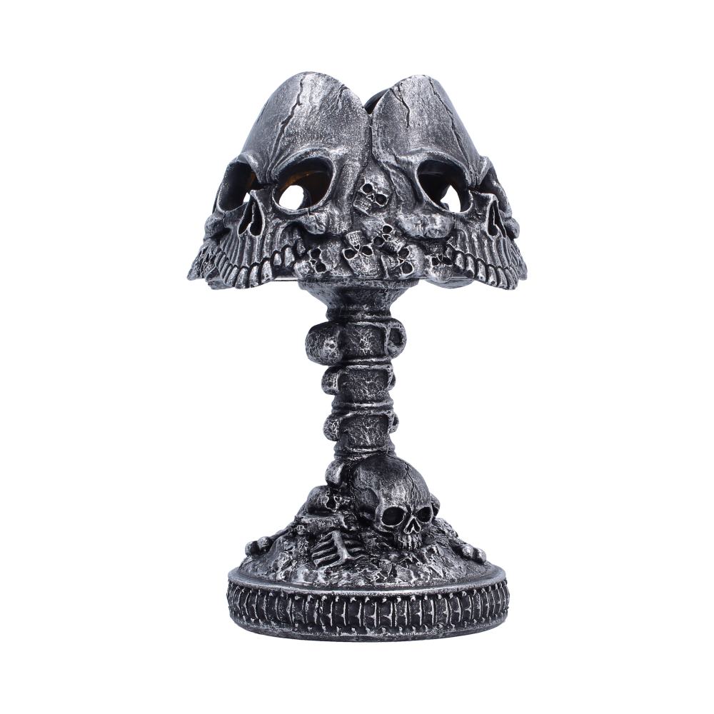 Gothic Skull Lamp Silver 22.6cm