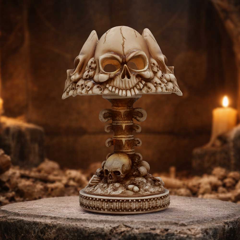 Gothic Skull Lamp Bone 22.6cm