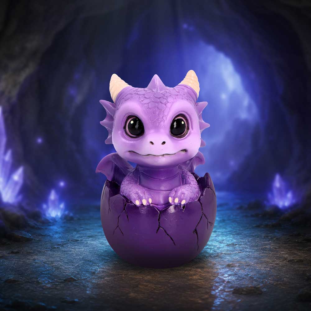 Shellbound Cute Purple Baby Dragon Figurine 8.6cm