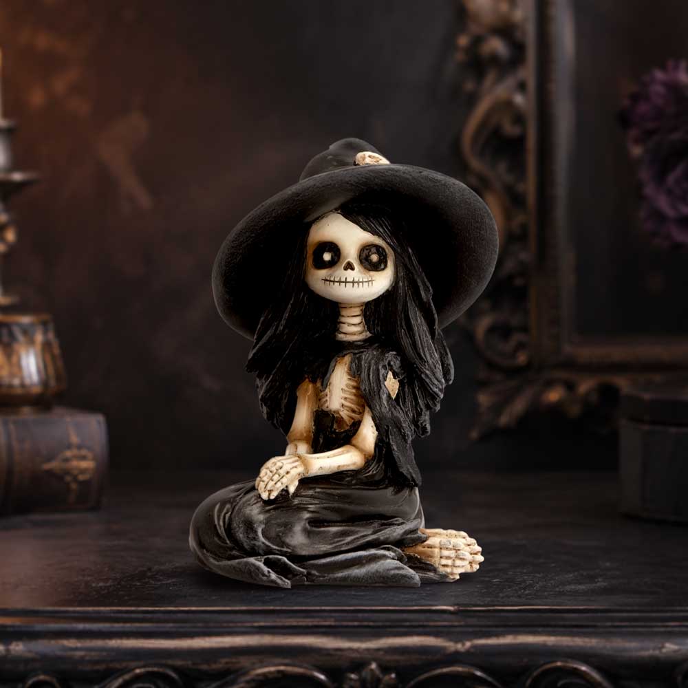 Skeleton Witch Girl Sitting on Knees 8.8cm