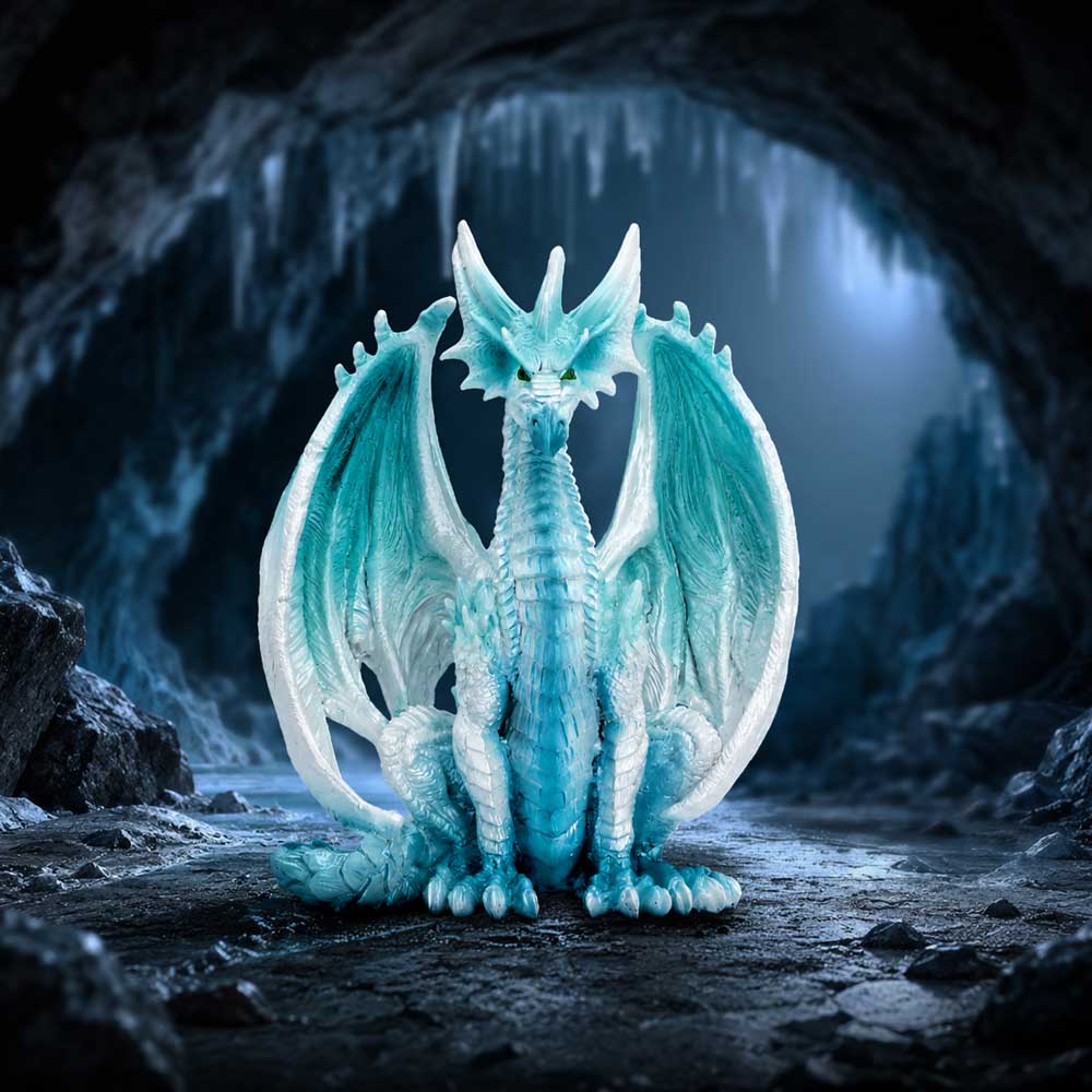 Sitting Ice Dragon Figurine 17.7cm
