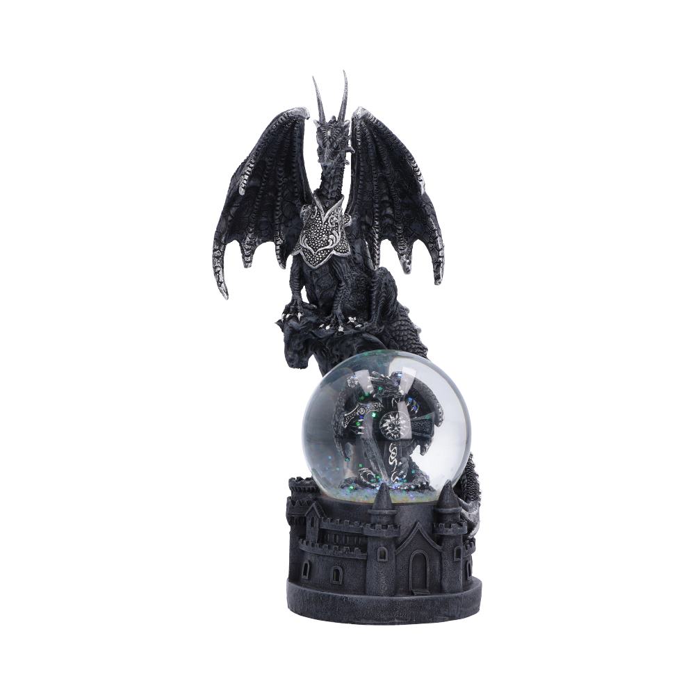 Black Dragon Snow Globe Cross Figurine 20.7cm