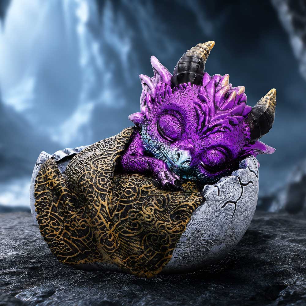 Purple Sleeping Dragon Figurine 9.5cm