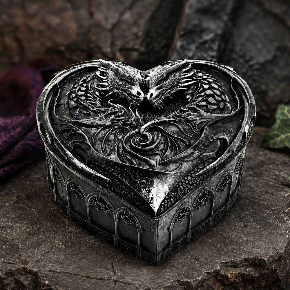 Black Dragon Heart Trinket Box 6.8cm