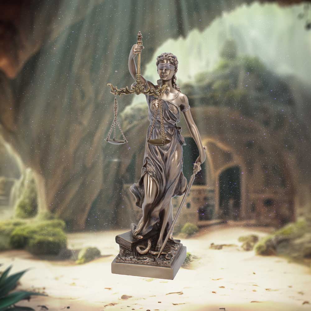 Bronzed La Justicia The Goddess Of Divine Justice 33cm